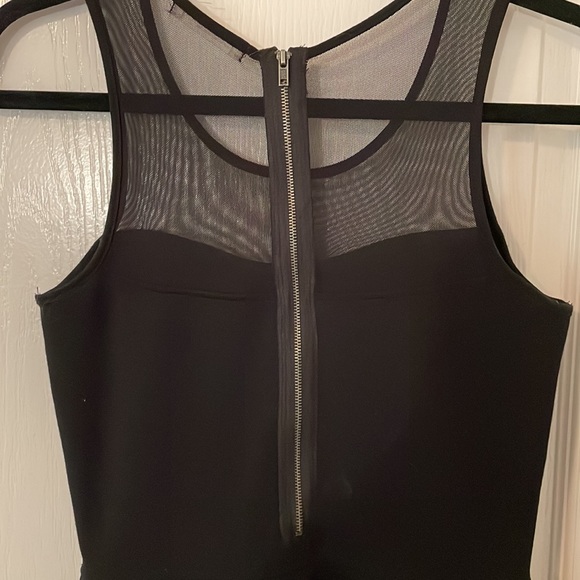 Small Garage Black Mini Dress with Mesh Neckline - Picture 4 of 8